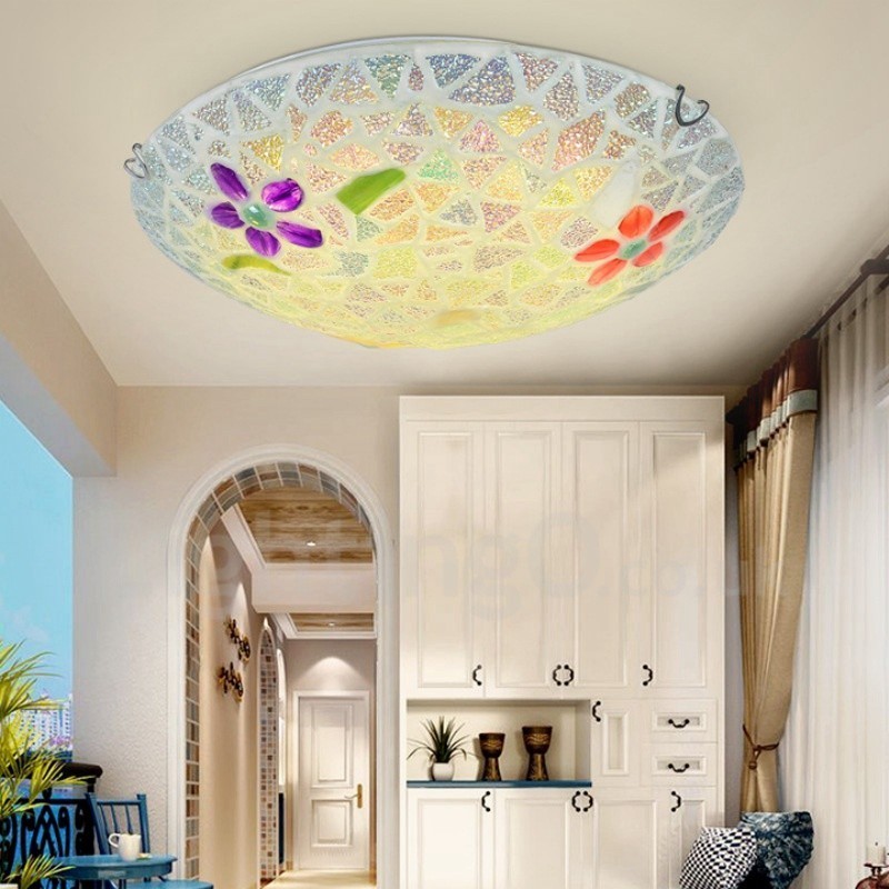 Rustic Lodge Integrated Flush Mount Light