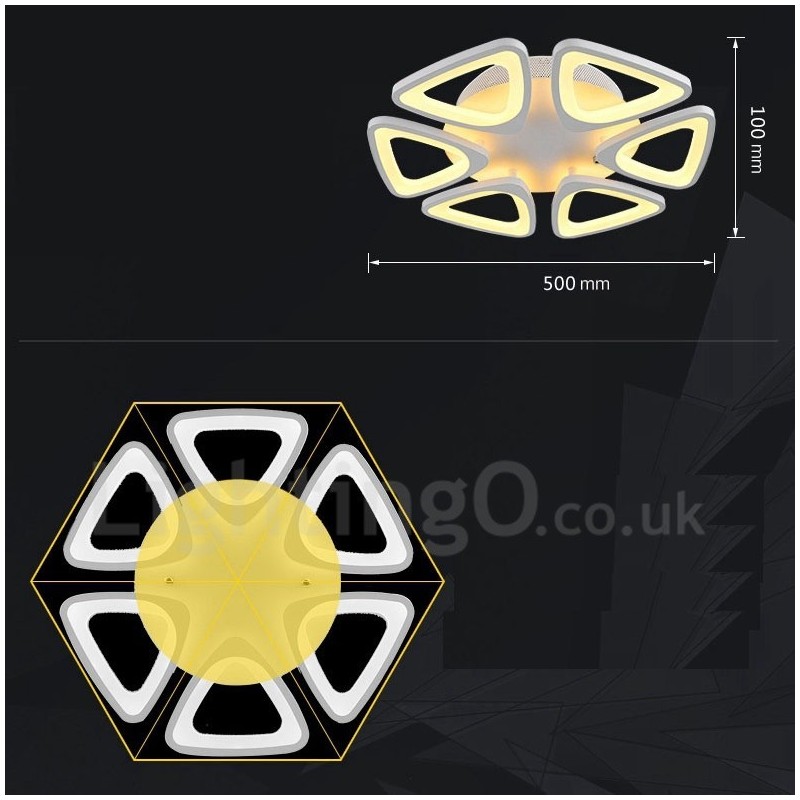 6 Light Modern Contemporary Integrated Flush Mount Light