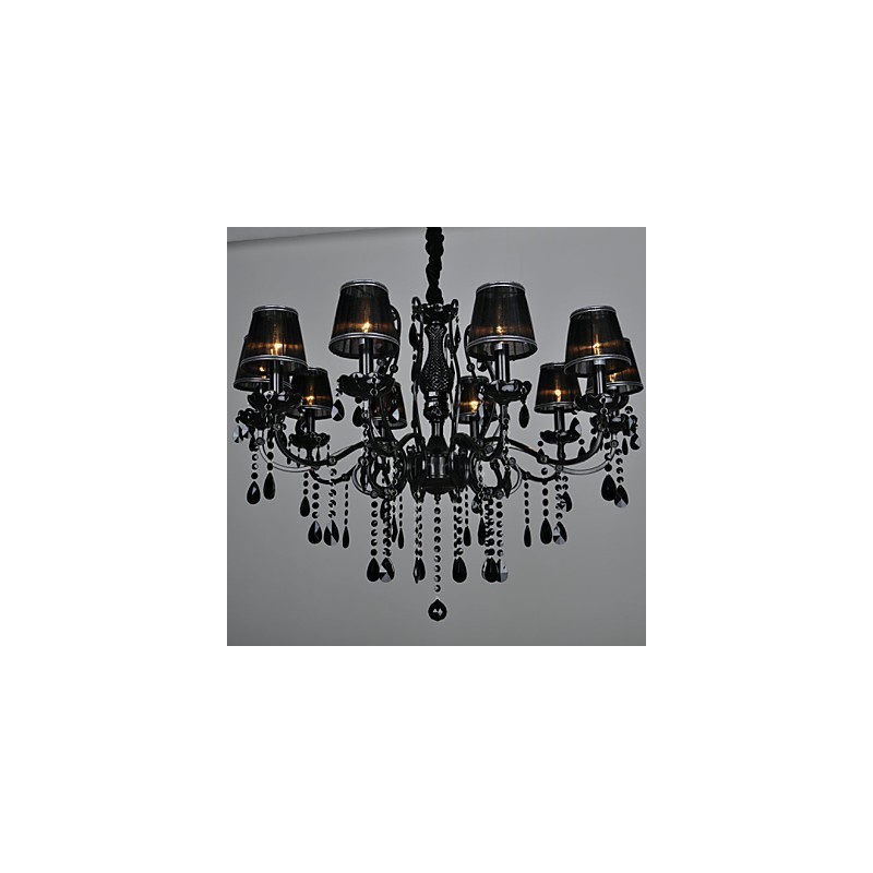 Chandelier Crystal Modern Contemporary Crystal 10 Light Metal