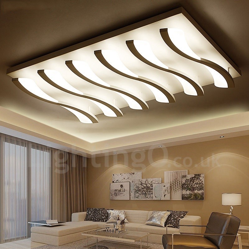 6 Light Modern Contemporary Integrated Flush Mount Light