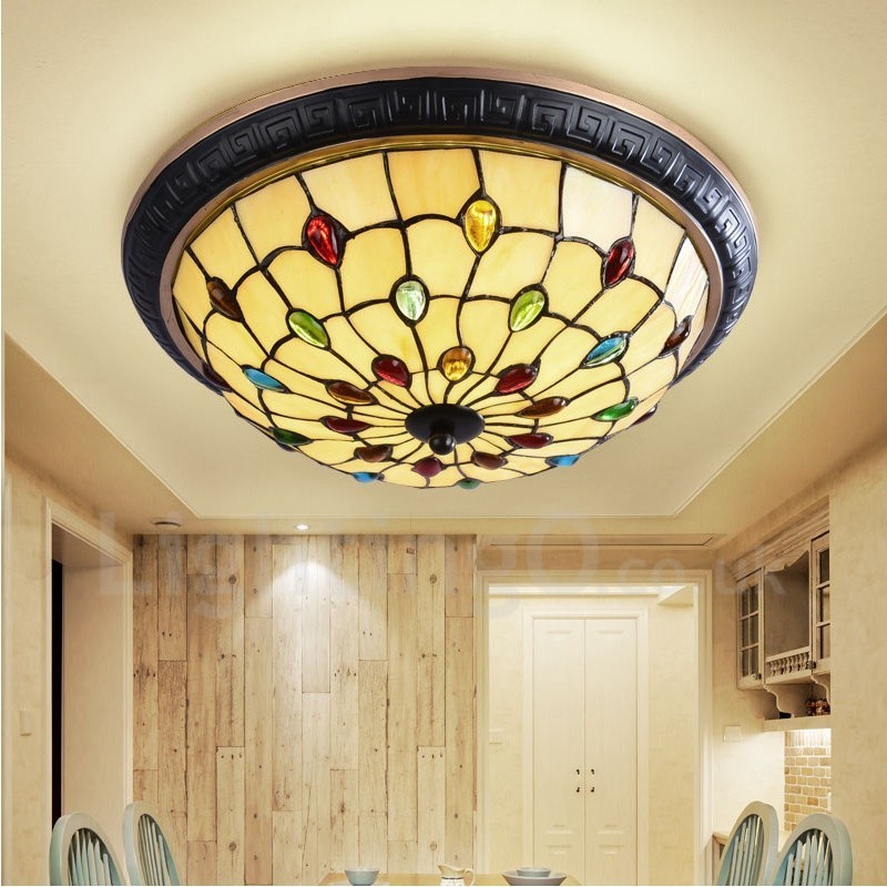 Mediterranean Style Integrated Flush Mount Light
