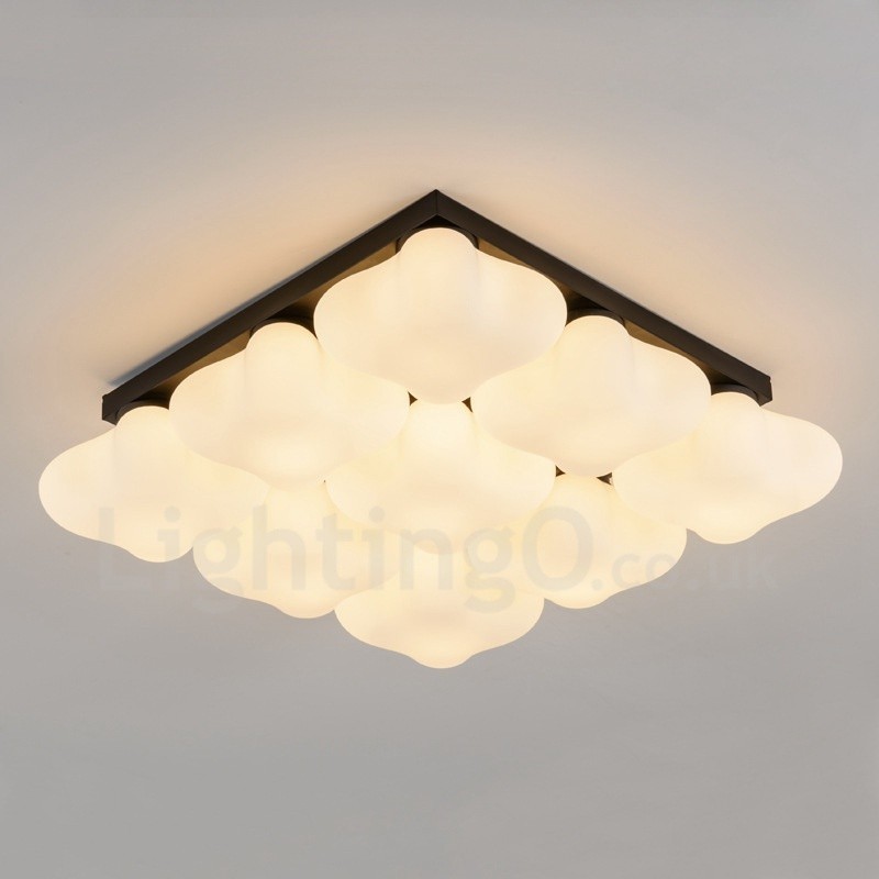 9 Light Rustic Lodge Integrated Flush Mount Light