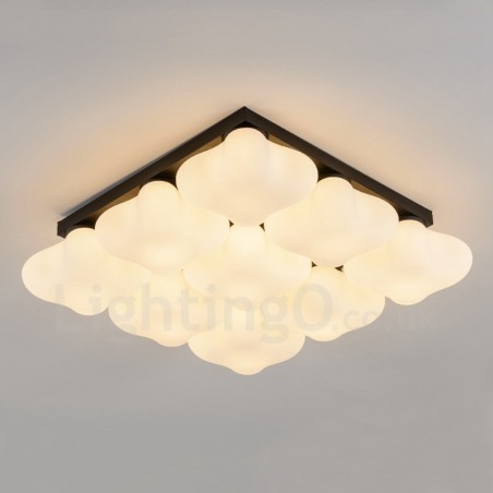 9 Light Rustic Lodge Integrated Flush Mount Light