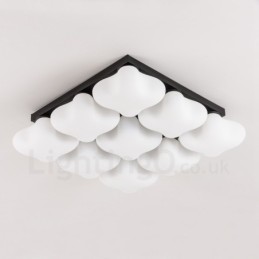 9 Light Rustic Lodge Integrated Flush Mount Light