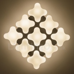 9 Light Rustic Lodge Integrated Flush Mount Light