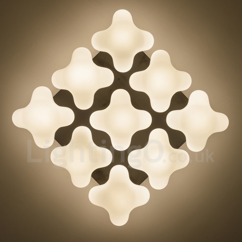 9 Light Rustic Lodge Integrated Flush Mount Light