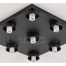 9 Light Rustic Lodge Integrated Flush Mount Light