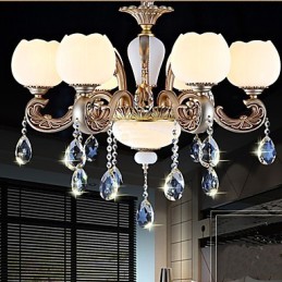 European style crystal pendant creative Korean American style zinc alloy Garden lights