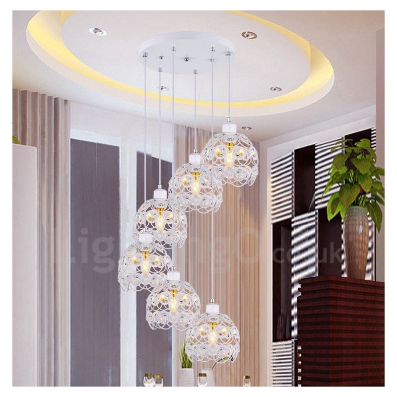 6 Light Rustic Lodge Integrated Pendant Light