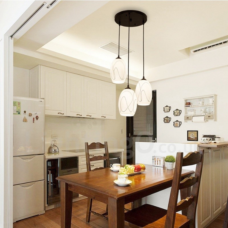 3 Light Rustic Lodge Integrated Metal Pendant Light