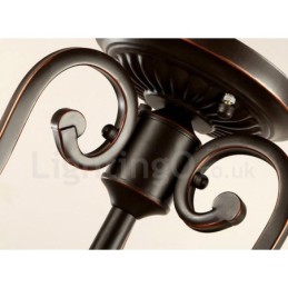 Single Light Rustic Lodge Integrated Metal Flush Mount Light