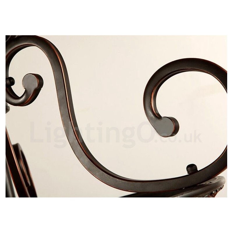 Single Light Rustic Lodge Integrated Metal Flush Mount Light