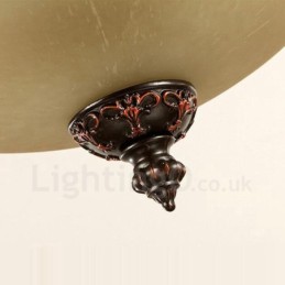 Single Light Rustic Lodge Integrated Metal Flush Mount Light