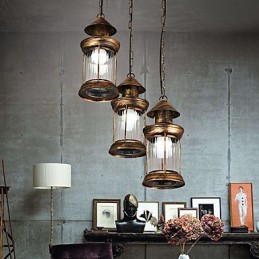 Rustic Lodge Vintage Retro Mini Style Metal Pendant Light