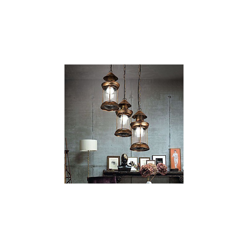 Rustic Lodge Vintage Retro Mini Style Metal Pendant Light