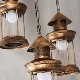 Rustic Lodge Vintage Retro Mini Style Metal Pendant Light