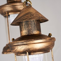 Rustic Lodge Vintage Retro Mini Style Metal Pendant Light
