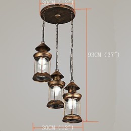 Rustic Lodge Vintage Retro Mini Style Metal Pendant Light
