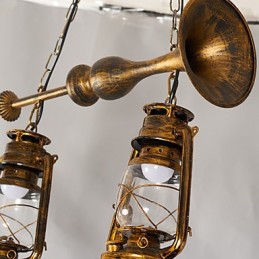 Rustic Lodge Vintage Retro Mini Style Metal Pendant Light