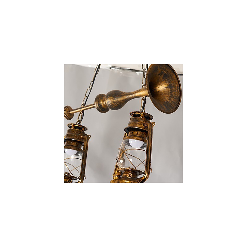 Rustic Lodge Vintage Retro Mini Style Metal Pendant Light