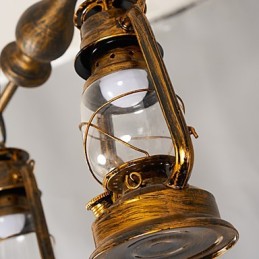 Rustic Lodge Vintage Retro Mini Style Metal Pendant Light