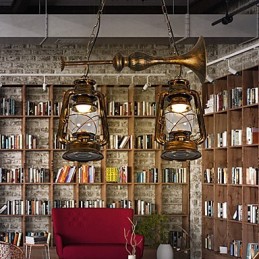 Rustic Lodge Vintage Retro Mini Style Metal Pendant Light