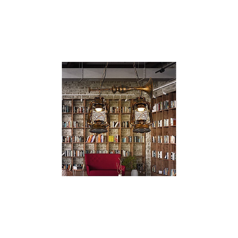 Rustic Lodge Vintage Retro Mini Style Metal Pendant Light