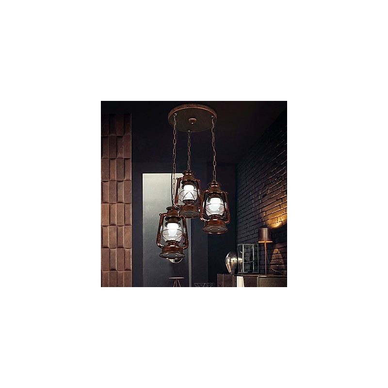 Rustic Lodge Vintage Retro Mini Style Metal Pendant Light