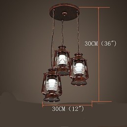 Rustic Lodge Vintage Retro Mini Style Metal Pendant Light