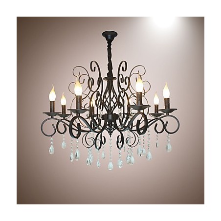 8 Head Of European Style Crystal Lamp Metal Chandelier Lighting