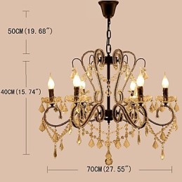 6 Lights Crystal Chandelier Modern Contemporary Traditional Classic Rustic Lodge Vintage Retro
