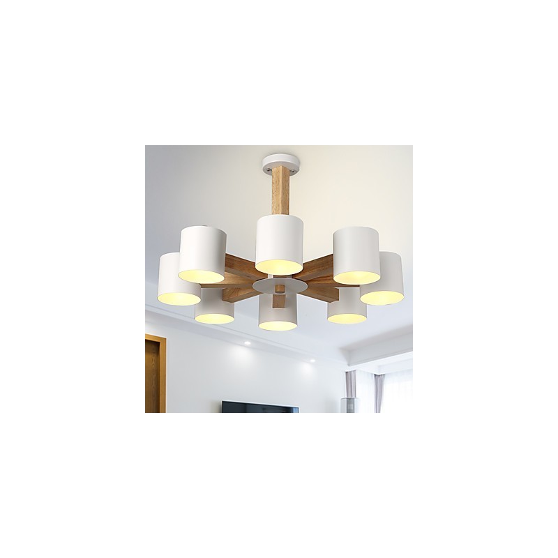 8 Lights Chandelier Modern Contemporary Traditional Classic Vintage Country Wood Feature for Wood