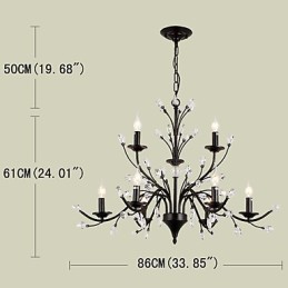 9 Lights Crystal Chandelier Modern Contemporary Traditional Classic Vintage Retro Country Painting Feature
