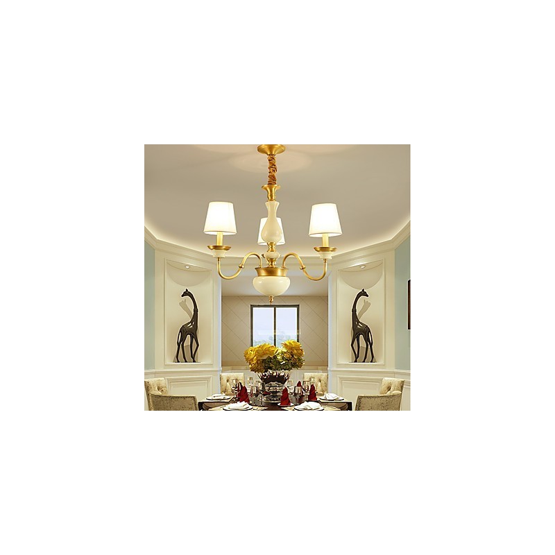 All Copper Chandelier Jade Decorative Chandelier