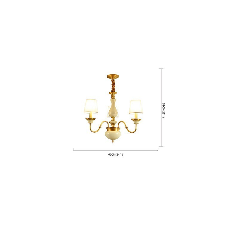 All Copper Chandelier Jade Decorative Chandelier