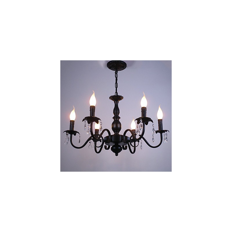 European Style Chandelier Candle Crystal Lamp Simple Iron Art Lamp Decorative Lamp