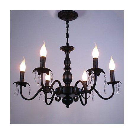 European Style Chandelier Candle Crystal Lamp Simple Iron Art Lamp Decorative Lamp