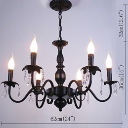 European Style Chandelier Candle Crystal Lamp Simple Iron Art Lamp Decorative Lamp