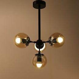 Four Light Post Modern Europe Style Modo Metal Glass Pendant Lamp the Foyer Decorate Industrial Chandelier Lamp