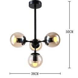 Four Light Post Modern Europe Style Modo Metal Glass Pendant Lamp the Foyer Decorate Industrial Chandelier Lamp