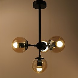 Four Light Post Modern Europe Style Modo Metal Glass Pendant Lamp the Foyer Decorate Industrial Chandelier Lamp
