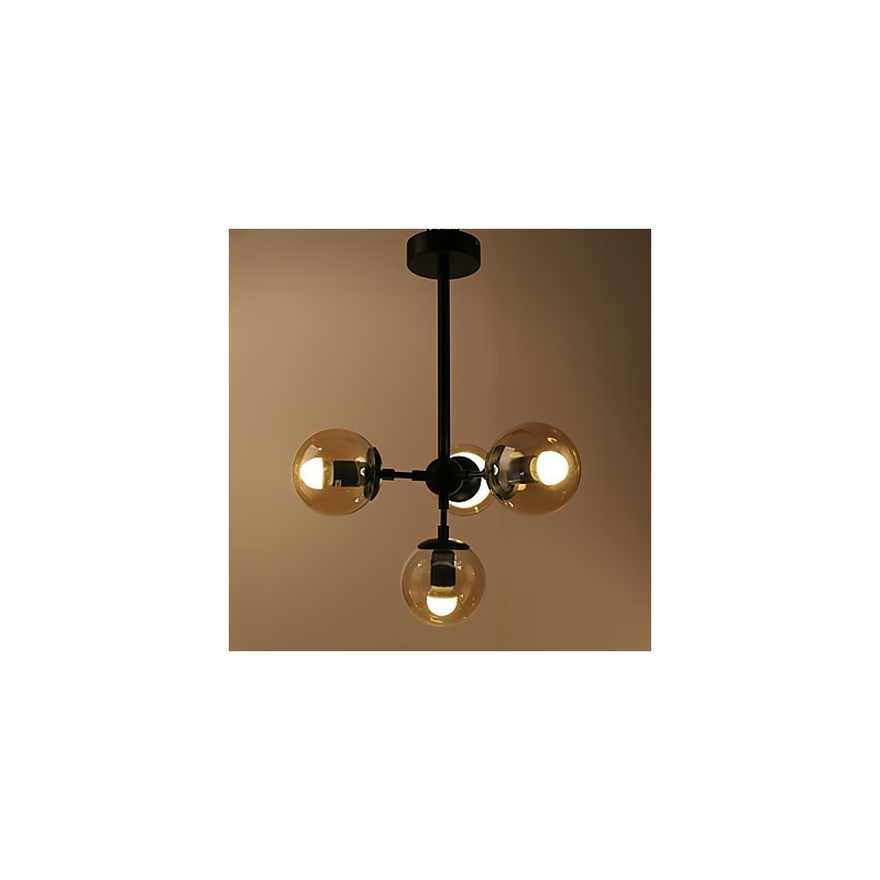 Four Light Post Modern Europe Style Modo Metal Glass Pendant Lamp the Foyer Decorate Industrial Chandelier Lamp