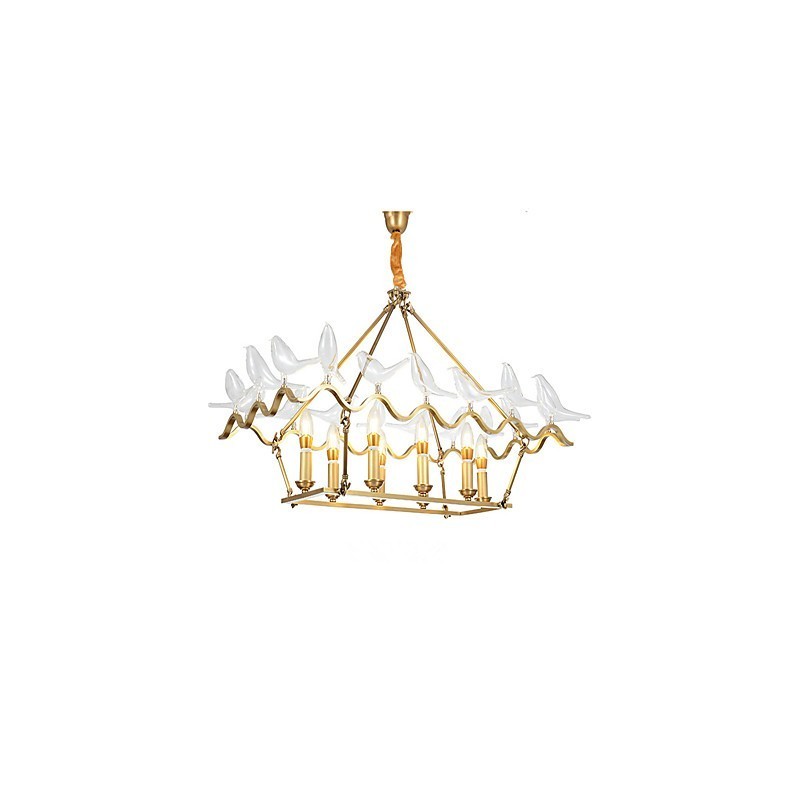 Modern Contemporary Brass Feature for Designers Metal Chandelier