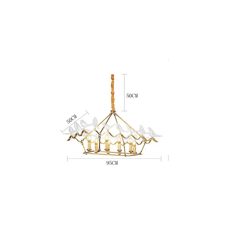 Modern Contemporary Brass Feature for Designers Metal Chandelier