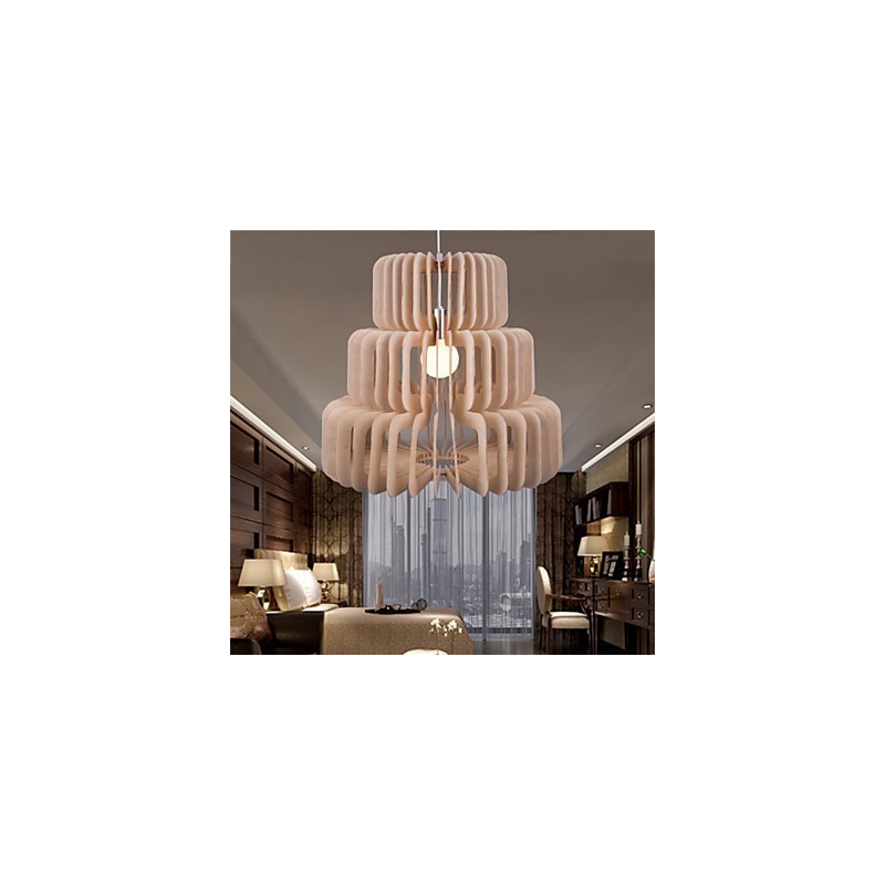 Vintage Three Layer Cake Wood Chandelier