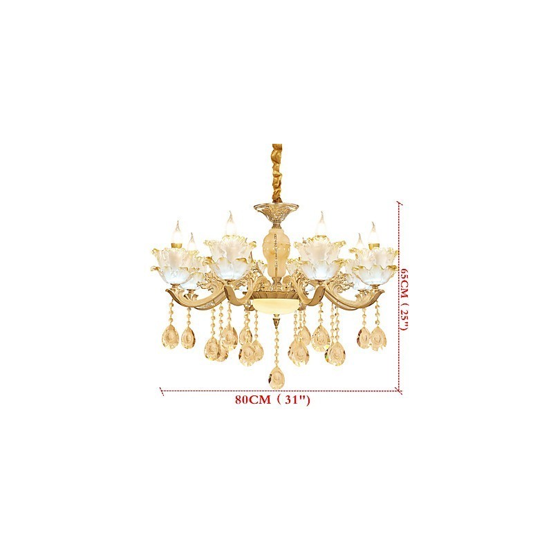 European Style Atmosphere Zinc Alloy Crystal Home Chandelier