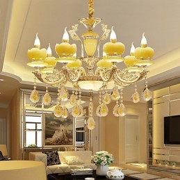 European Style Atmosphere Zinc Alloy Crystal Home Chandelier
