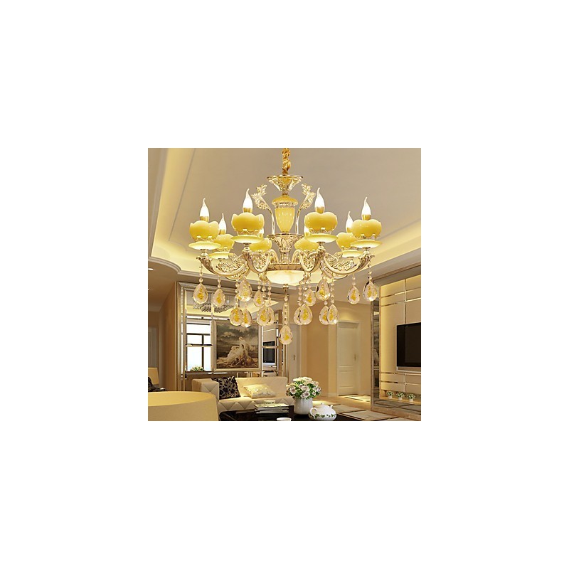 European Style Atmosphere Zinc Alloy Crystal Home Chandelier