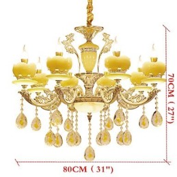 European Style Atmosphere Zinc Alloy Crystal Home Chandelier