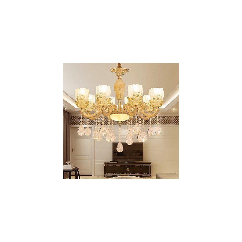 European Style Atmosphere Zinc Alloy Crystal Home Chandelier